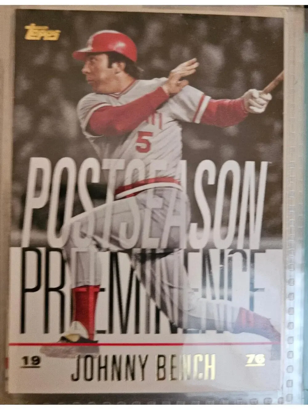 2018 Topps Update #PO-1 Johnny Bench Postseason Preeminence (Thin blur)